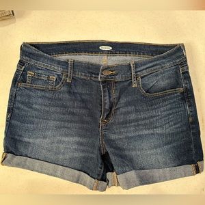 Old Navy Women’s Slim Dark Wash Midrise Cuffed Jean Shorts